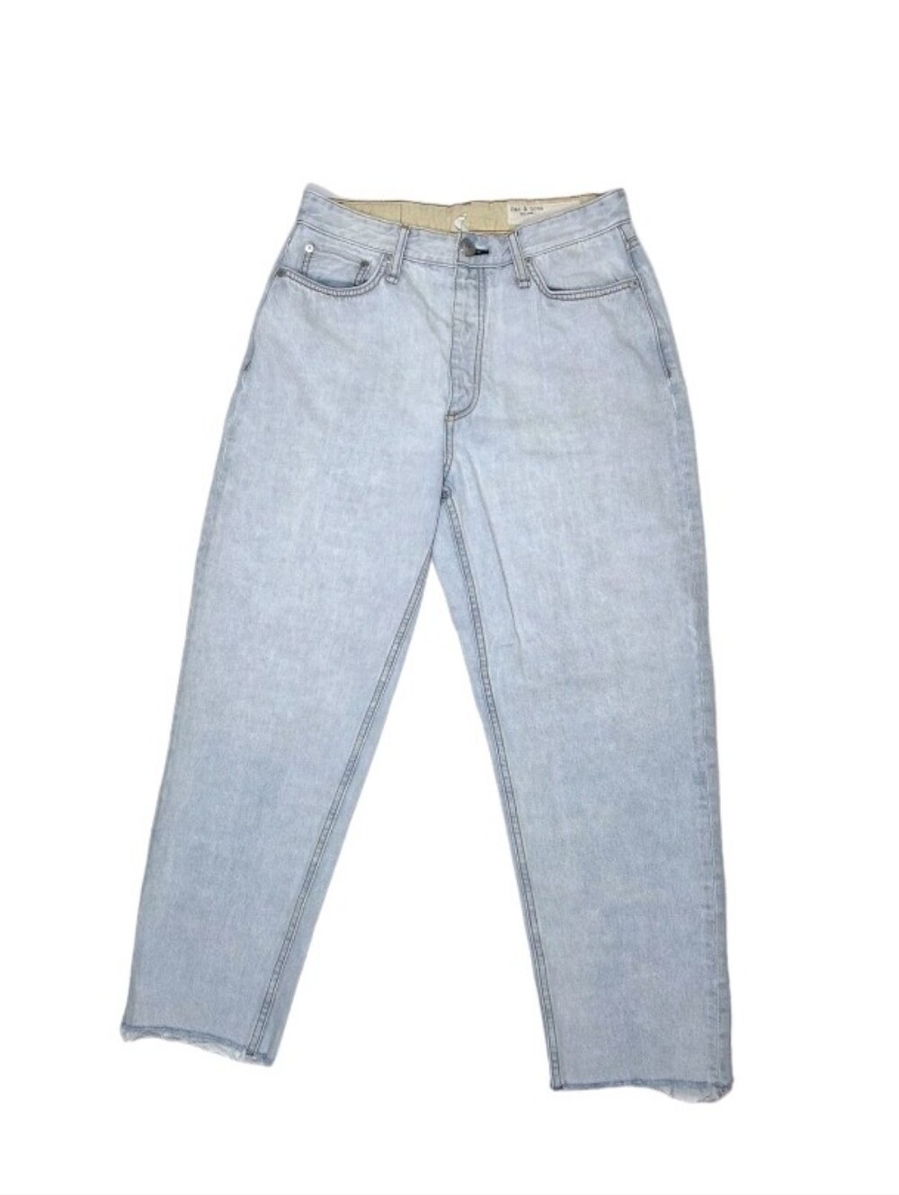 Rag & Bone Alissa High Rise Cropped Barrel Jeans Womens Size 29 Primrose Raw Hem